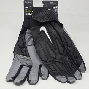 Nike D-Tack 6.0 Football Gloves Adult 4XL Padded Black Lineman Defensive Tackle